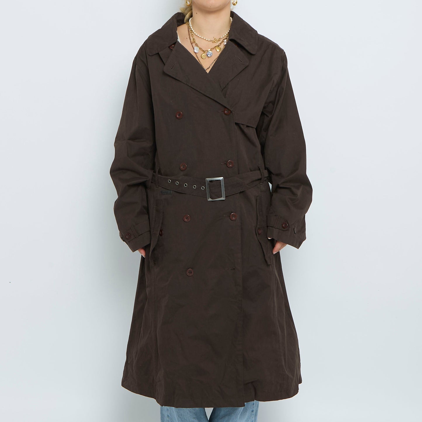 Belt Detail Buttoned Trench Coat - UK 14