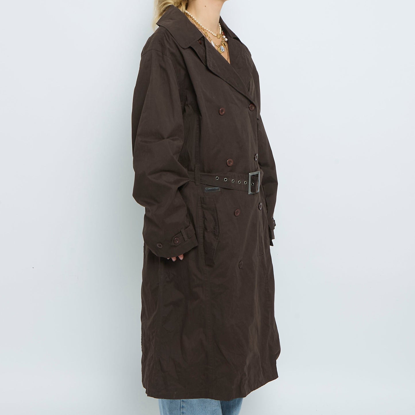 Belt  Buttoned Trench Coat - UK 14