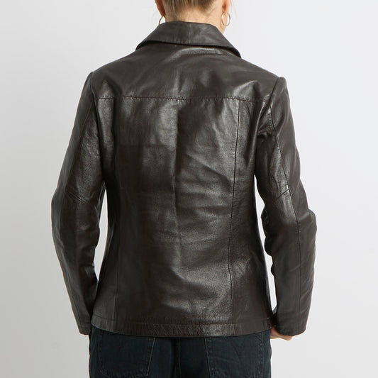 Leather Blazer Style Jacket - UK 14