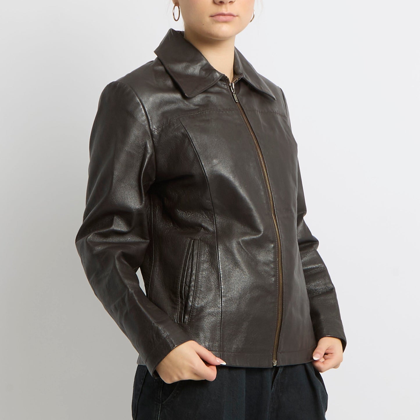 Leather Blazer Style Jacket - UK 14