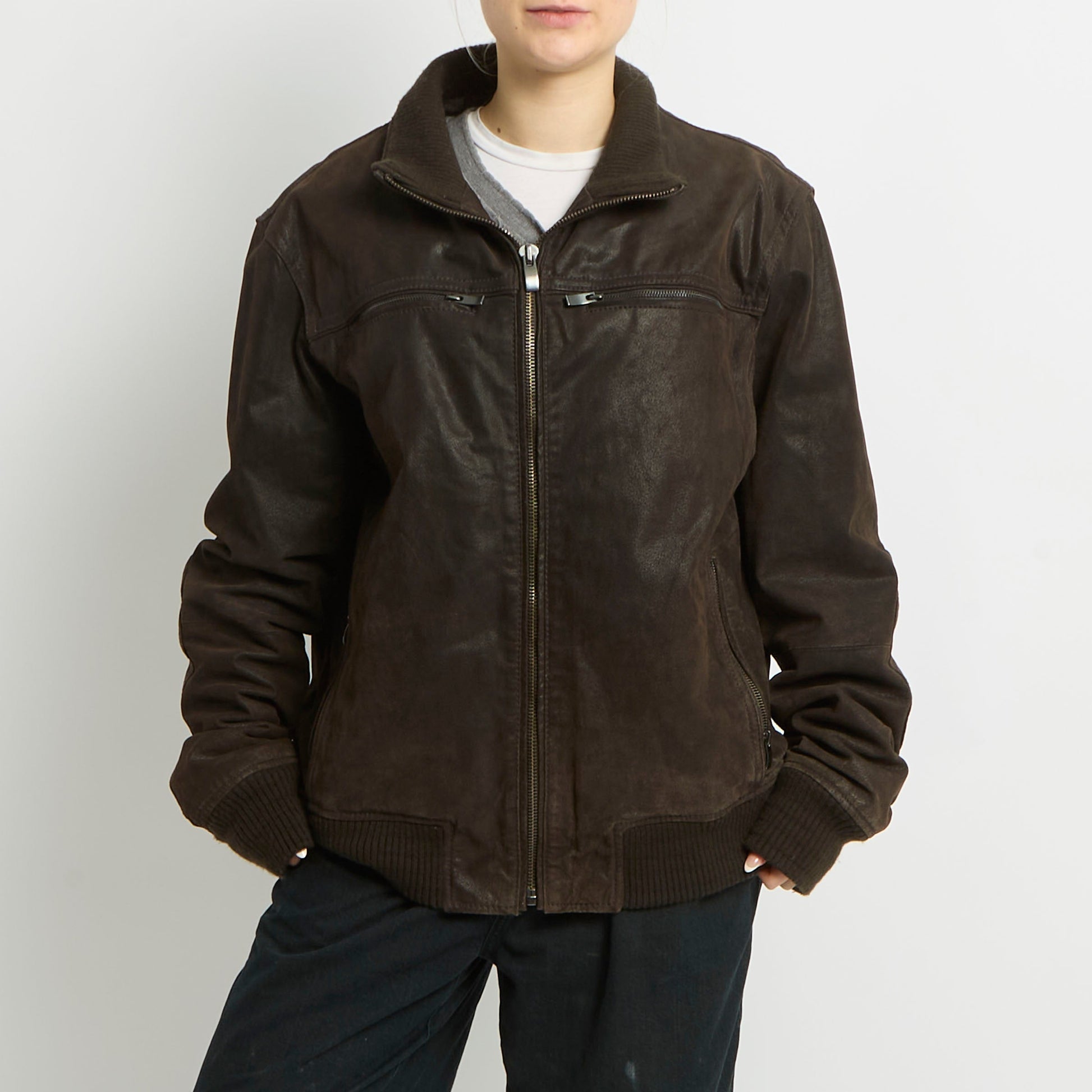 Suede Leather Jacket - UK 14