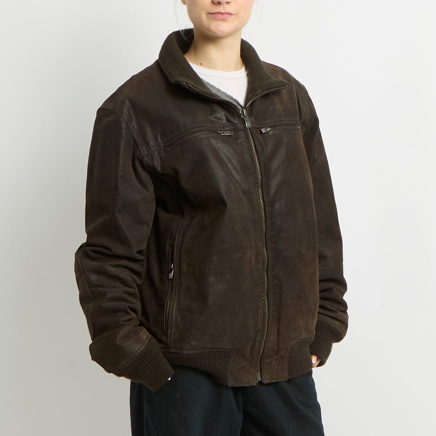 Suede Leather Jacket - UK 14