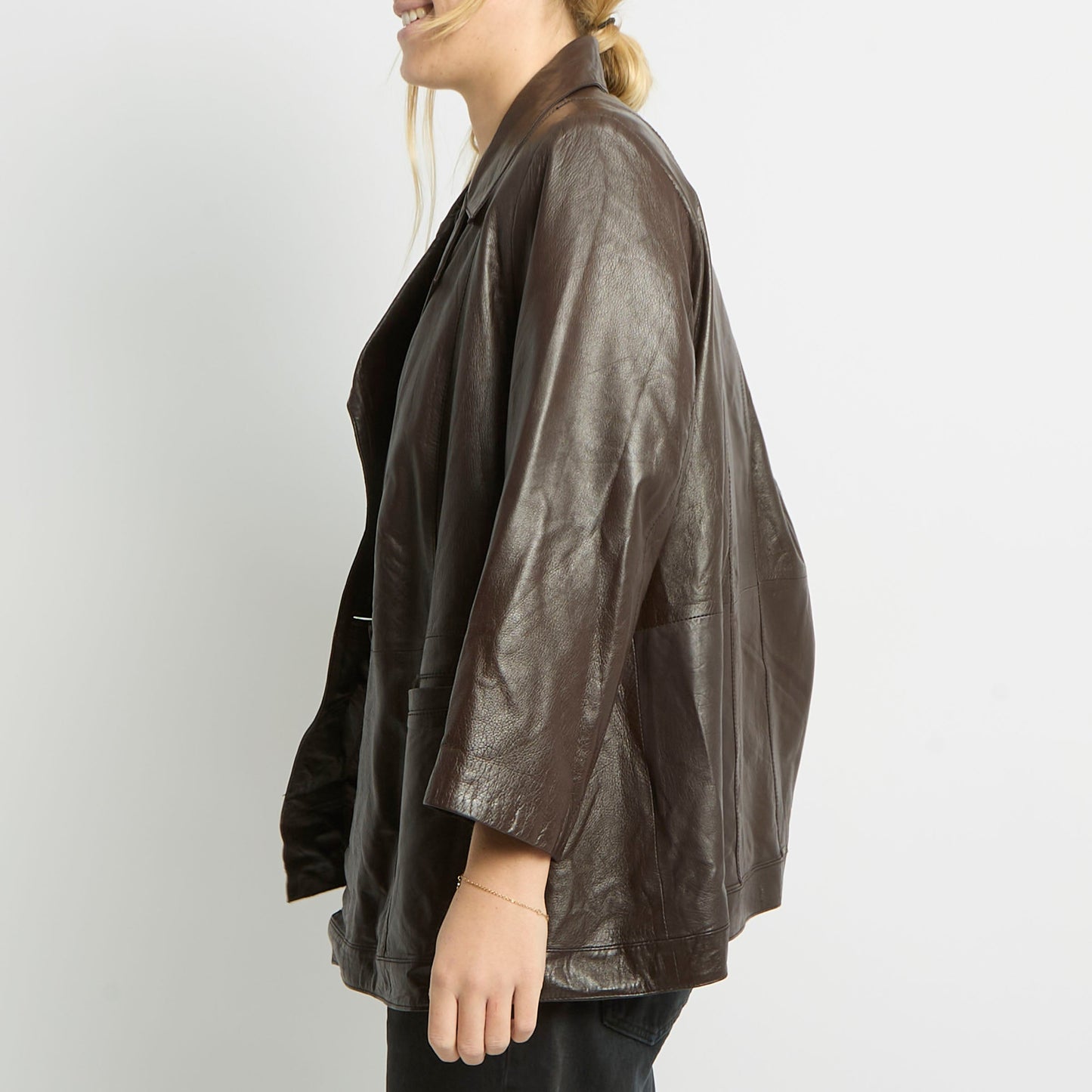 Leather Blazer Jacket - UK 14