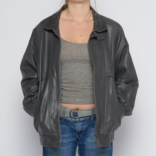 Oversized Leather Jacket - UK 14