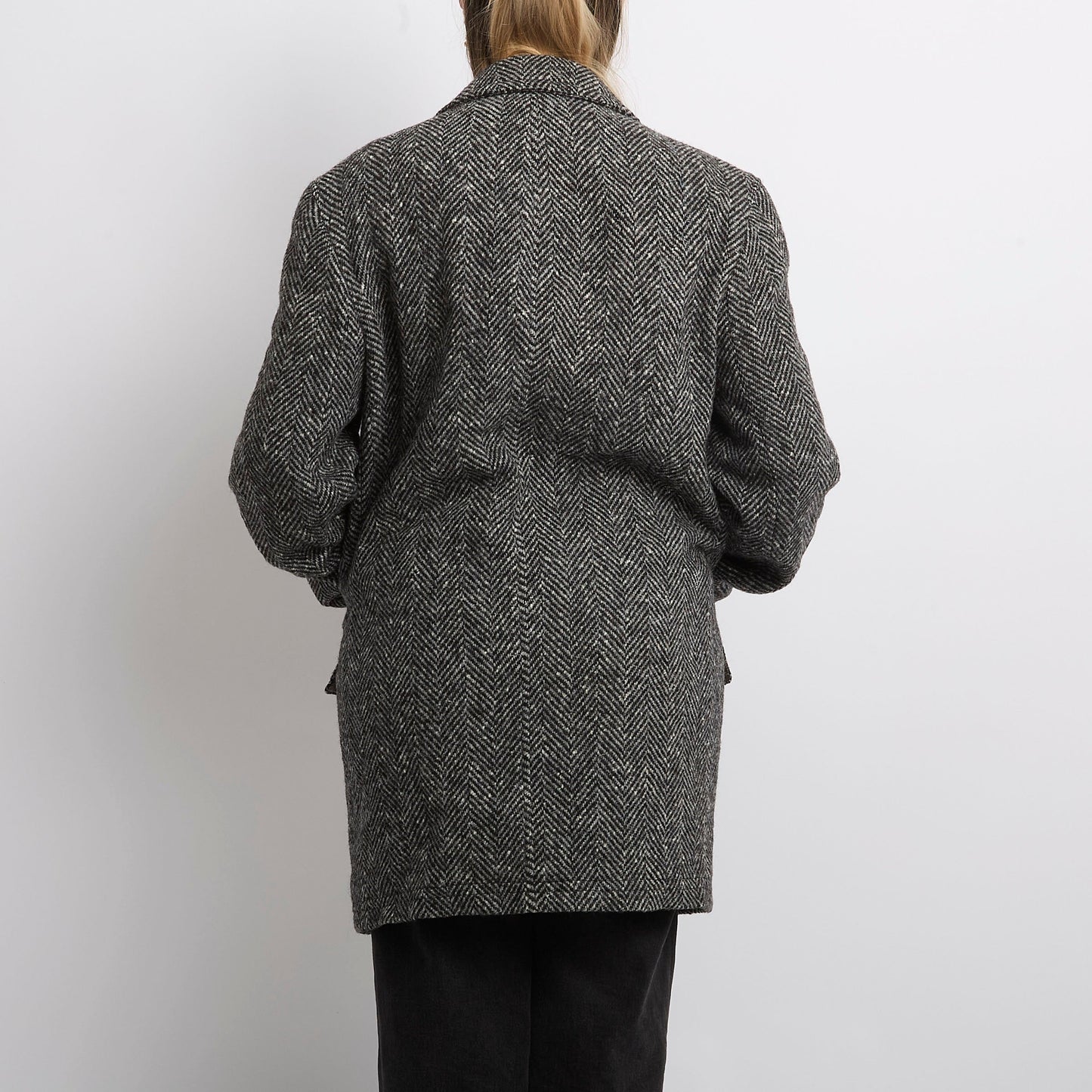 Herringbone Wool Mix Coat - UK 14