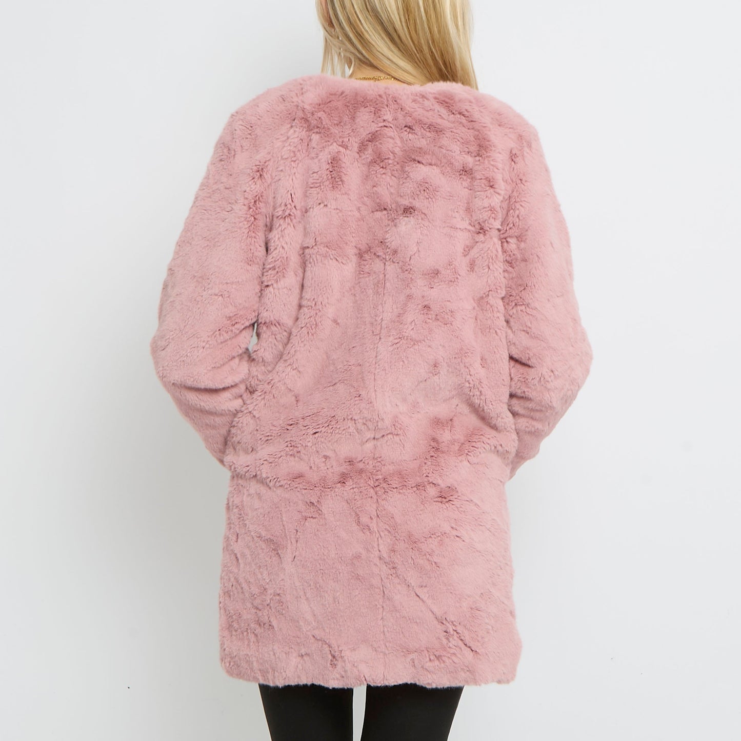 Faux Fur Button Up Coat - UK 14