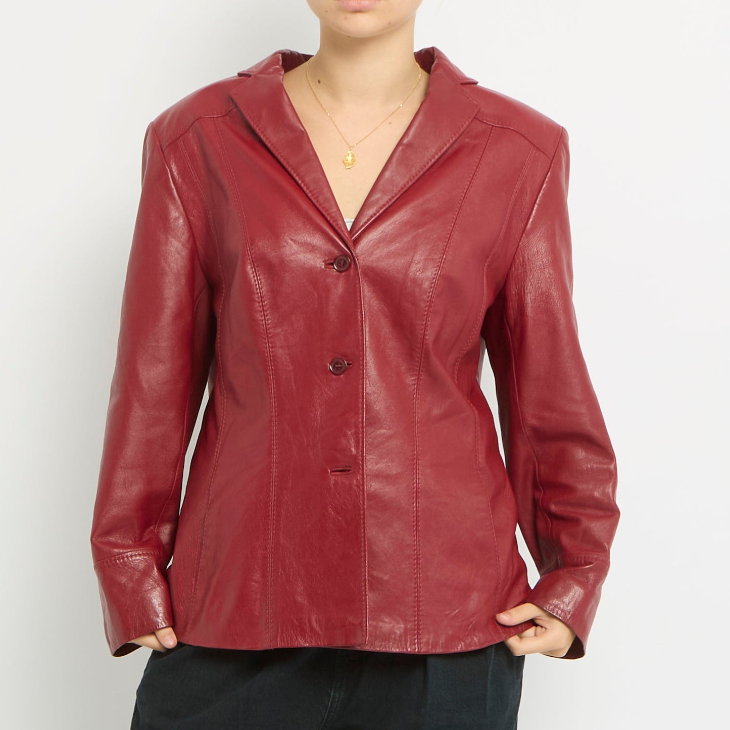 Faux Leather Blazer -UK 14