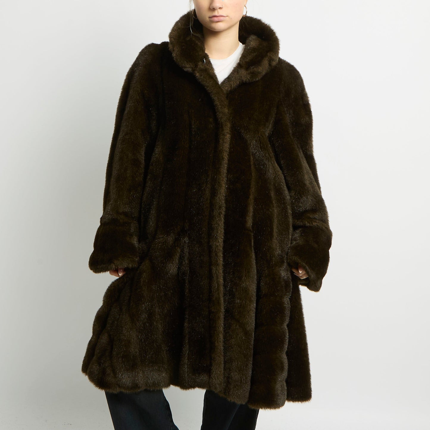 Heavyweight Faux Fur Long Jacket - UK 16