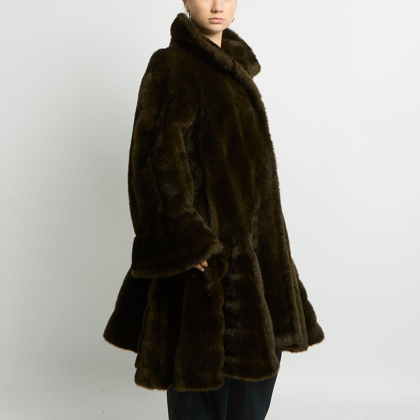 Heavyweight Faux Fur Long Jacket - UK 16