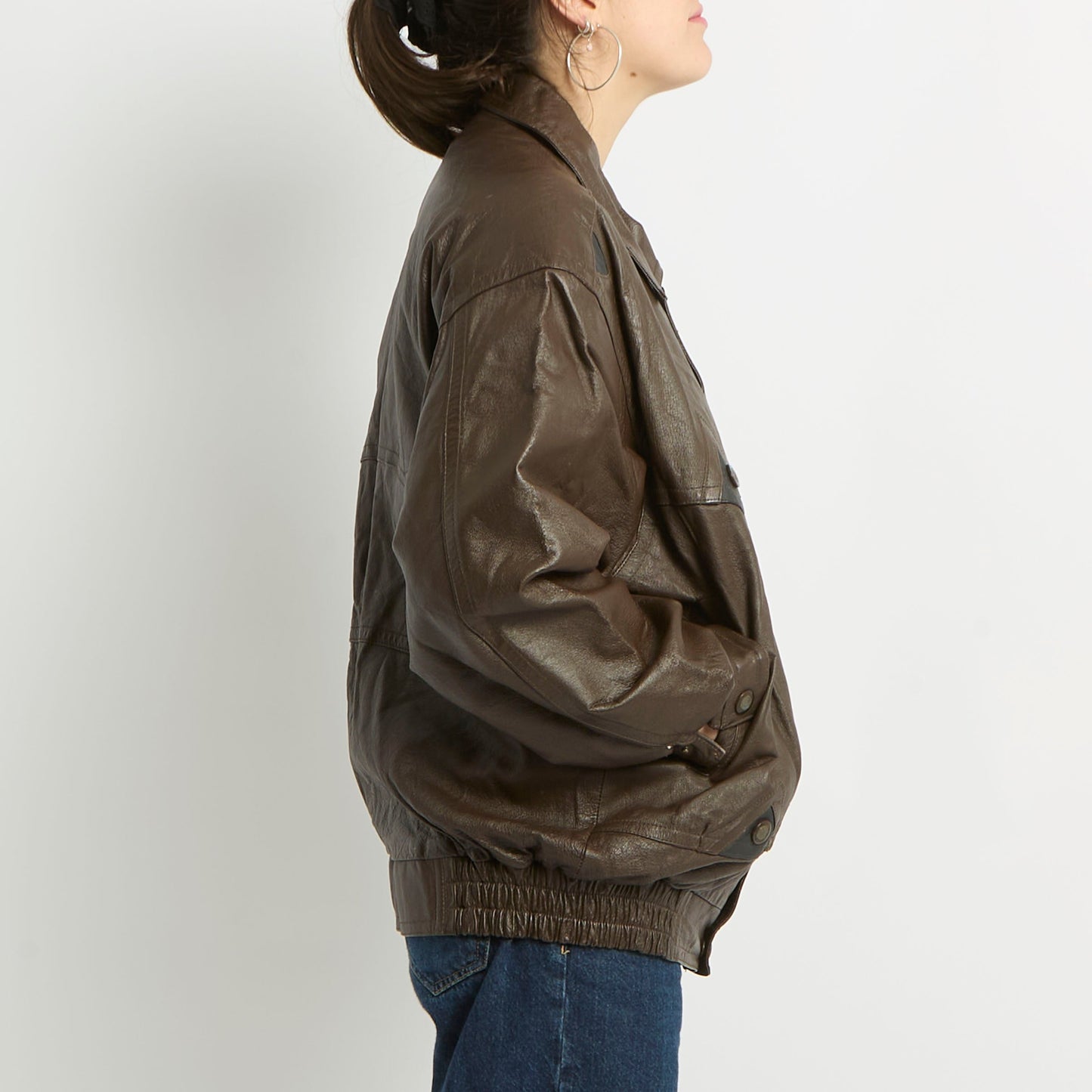 Leather Button Detail Jacket - 16