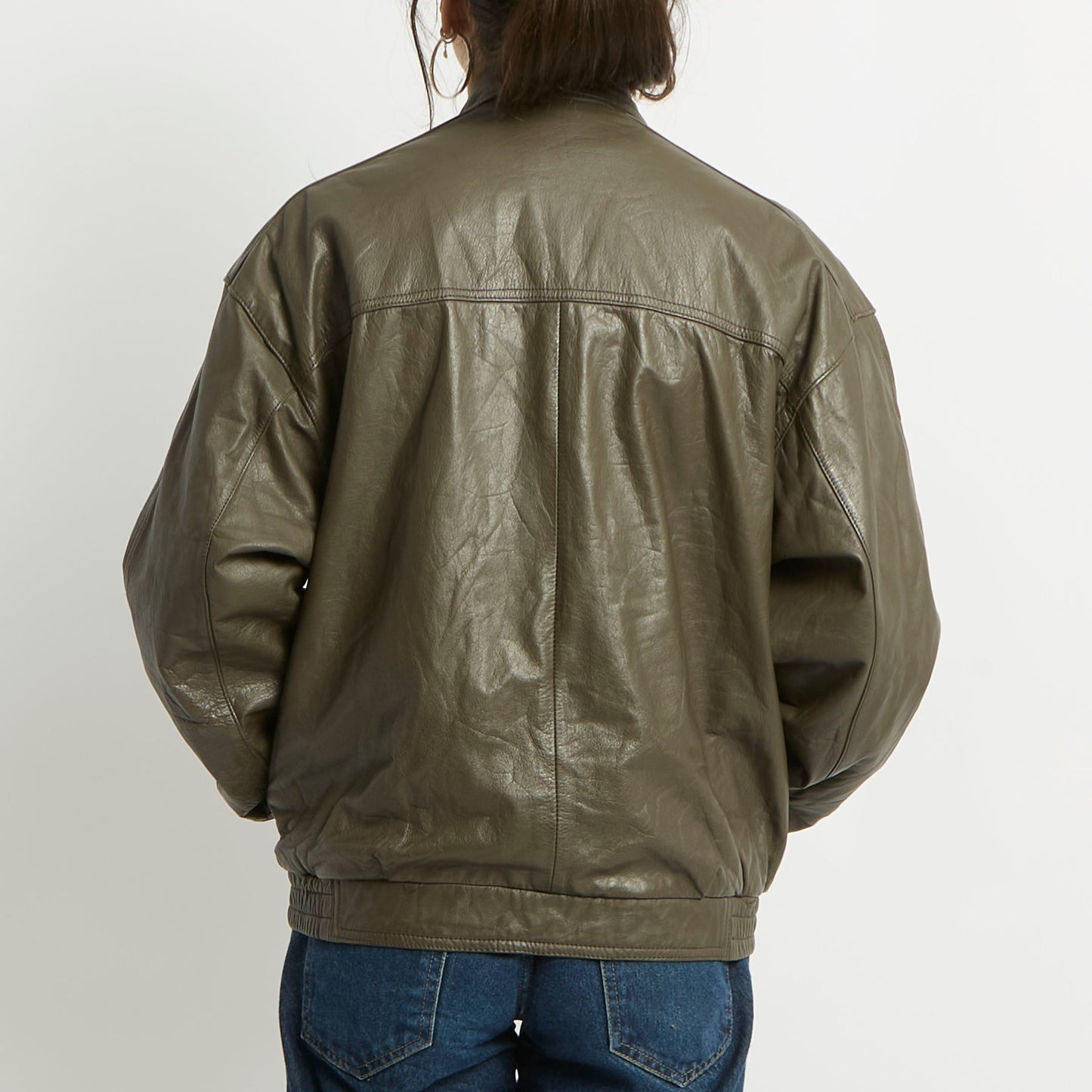 Leather Popper Detail Jacket - UK 16