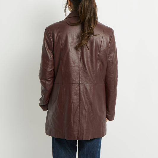 Leather Blazer Jacket - UK 16