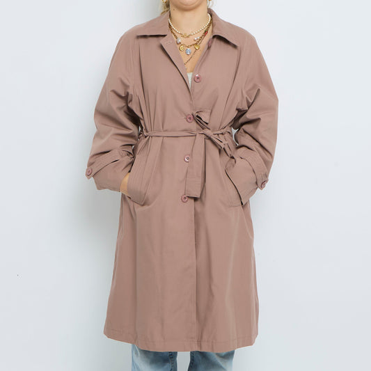 Belt Detail Collared Trench Coat - UK 6