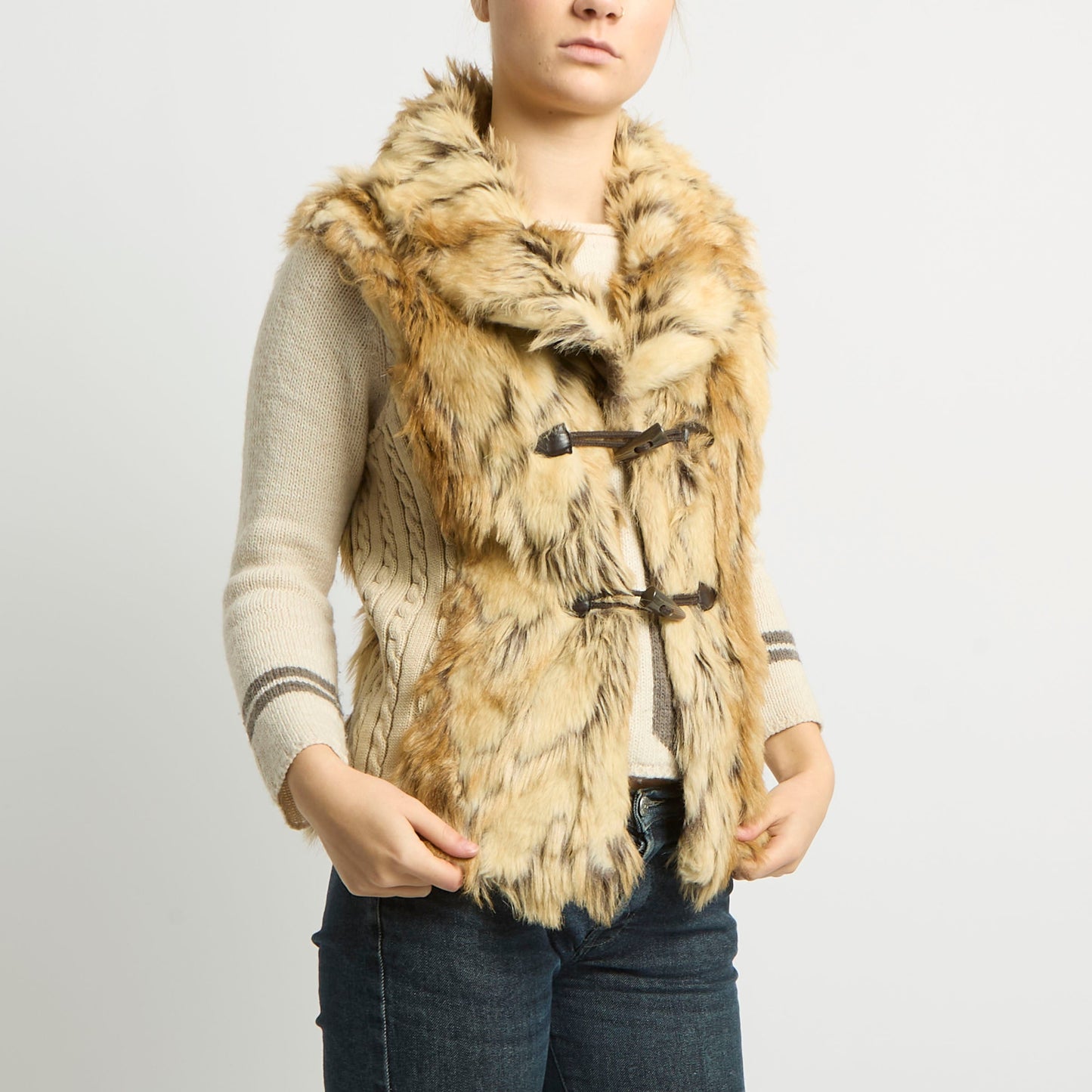 Duffle Detail Fur Gilet - UK 8