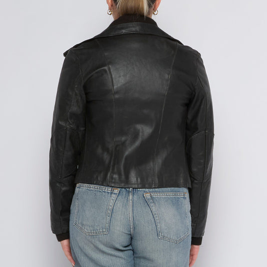 Leather Full Zip Jacket - UK 8