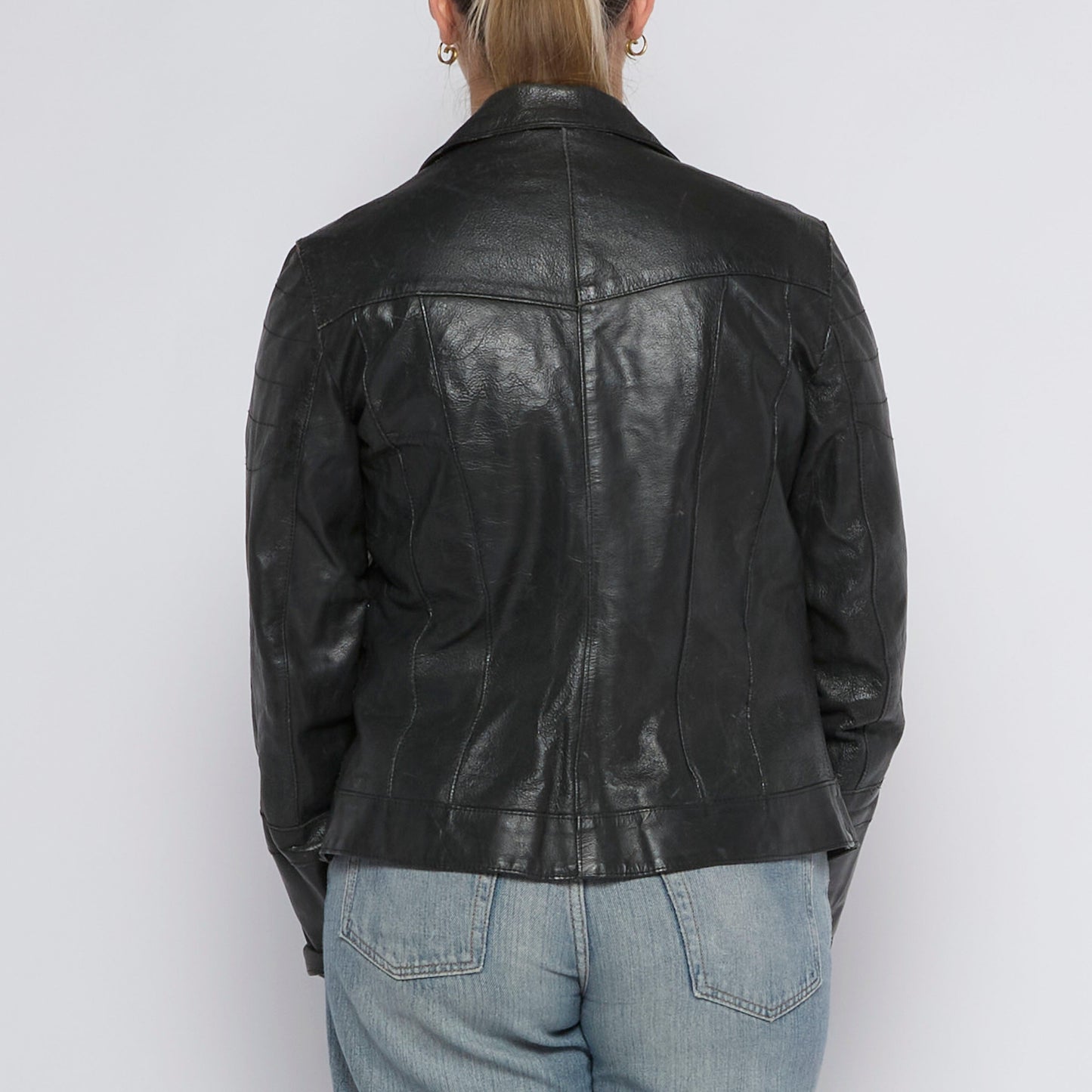 Leather Buttoned Jacket - UK 8