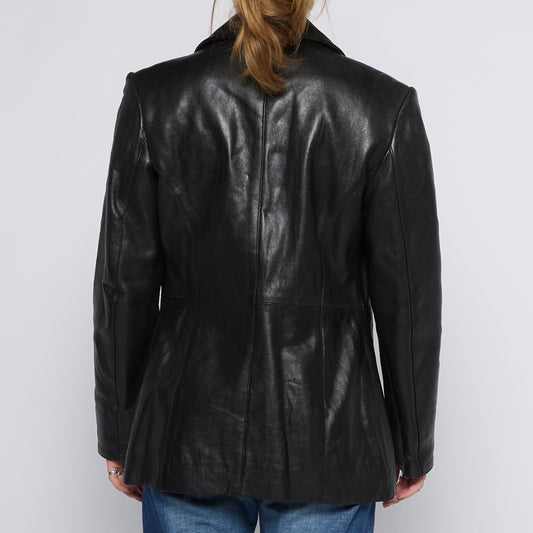 Leather Zip Up Jacket - UK 8