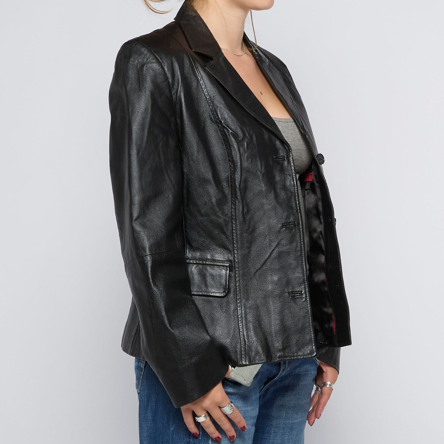 Blazer Style Leather Jacket - UK 8