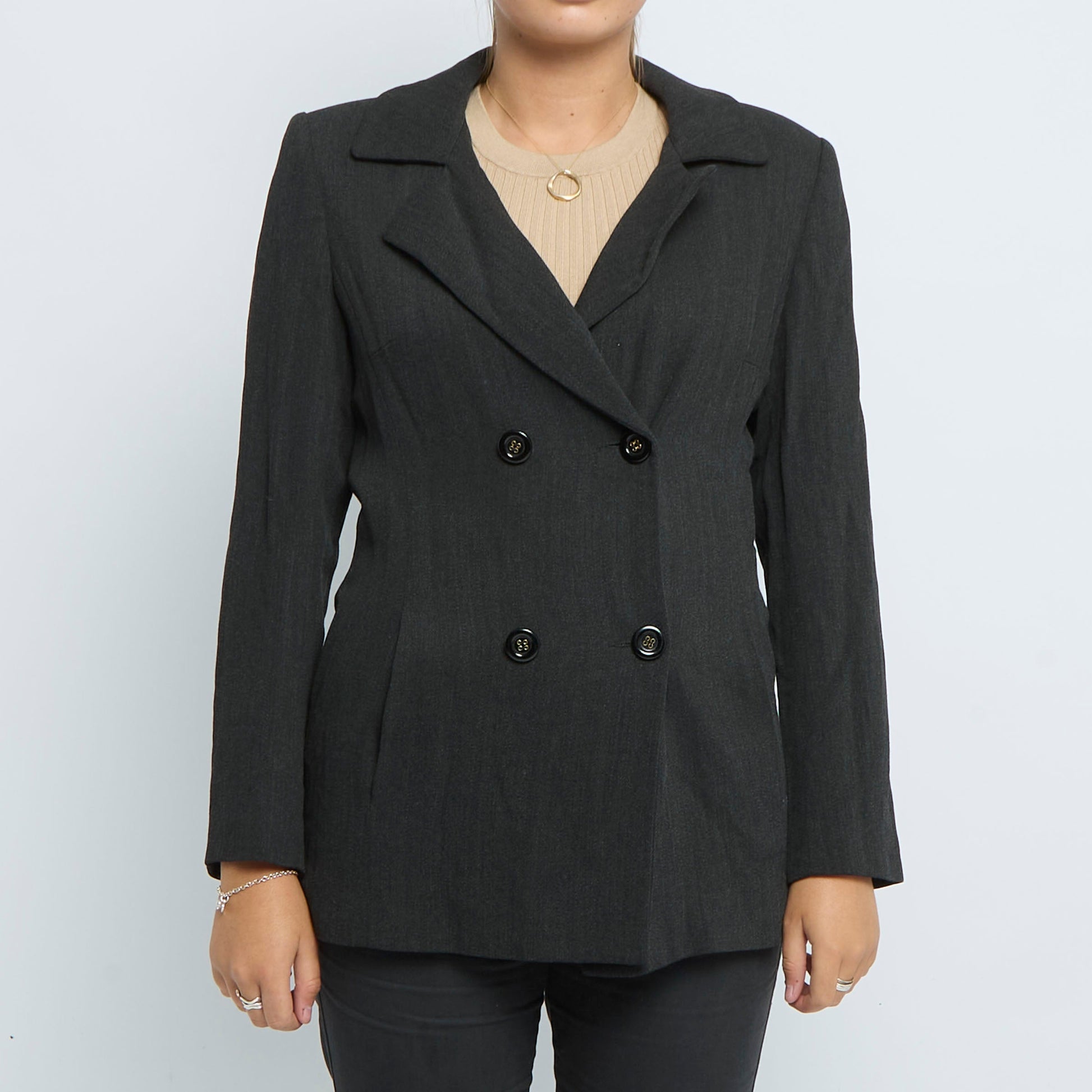 Button Detail Collared Jacket - UK 8