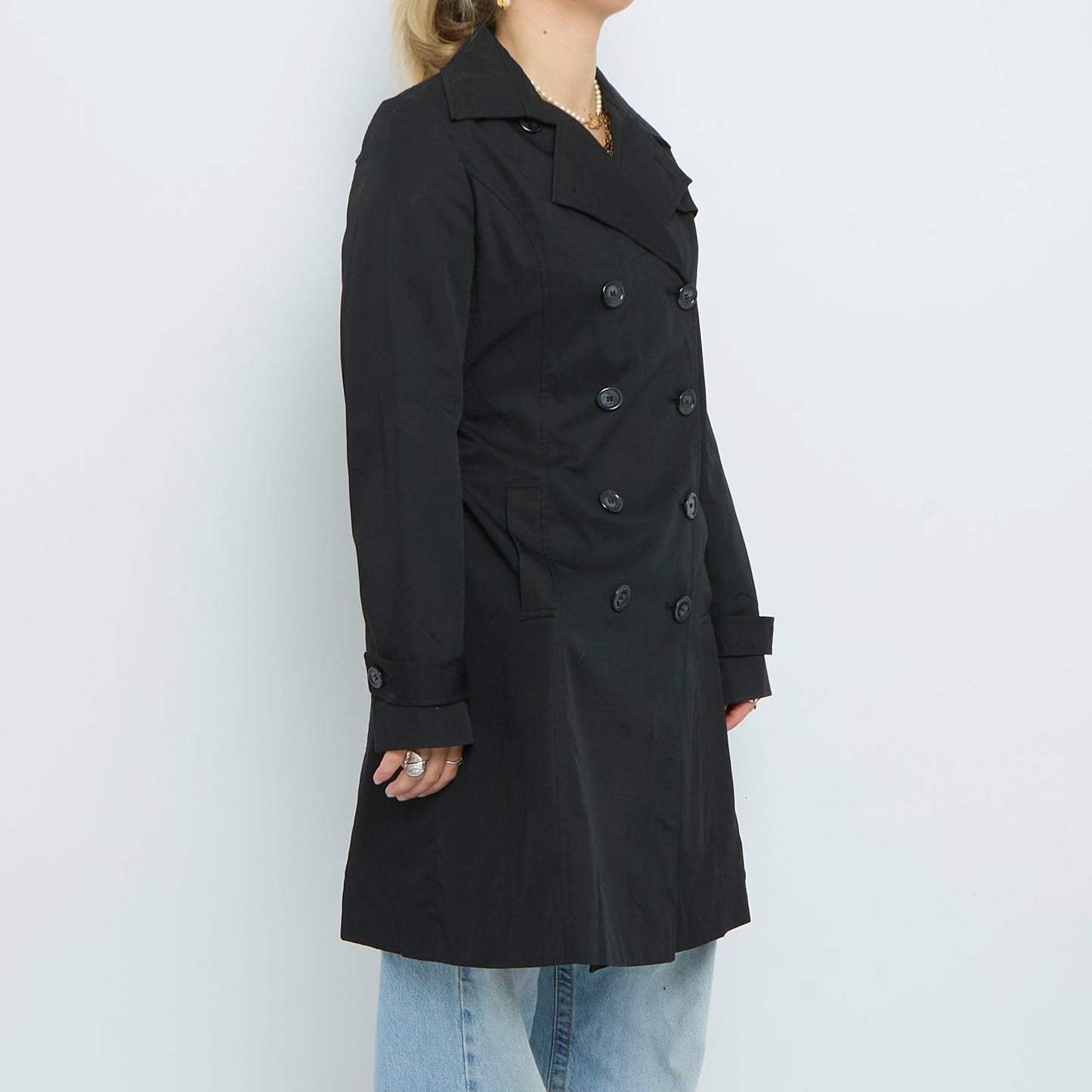 Buttoned  Double Breasted Trench Coat - UK 8