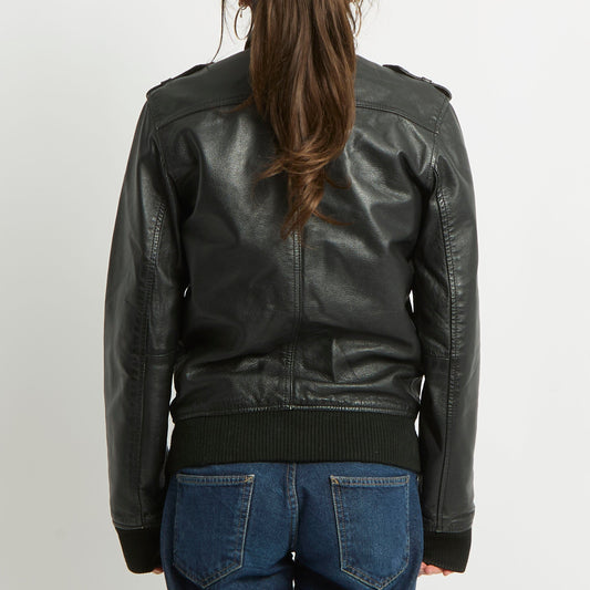 Leather Biker Style Jacket - UK 8