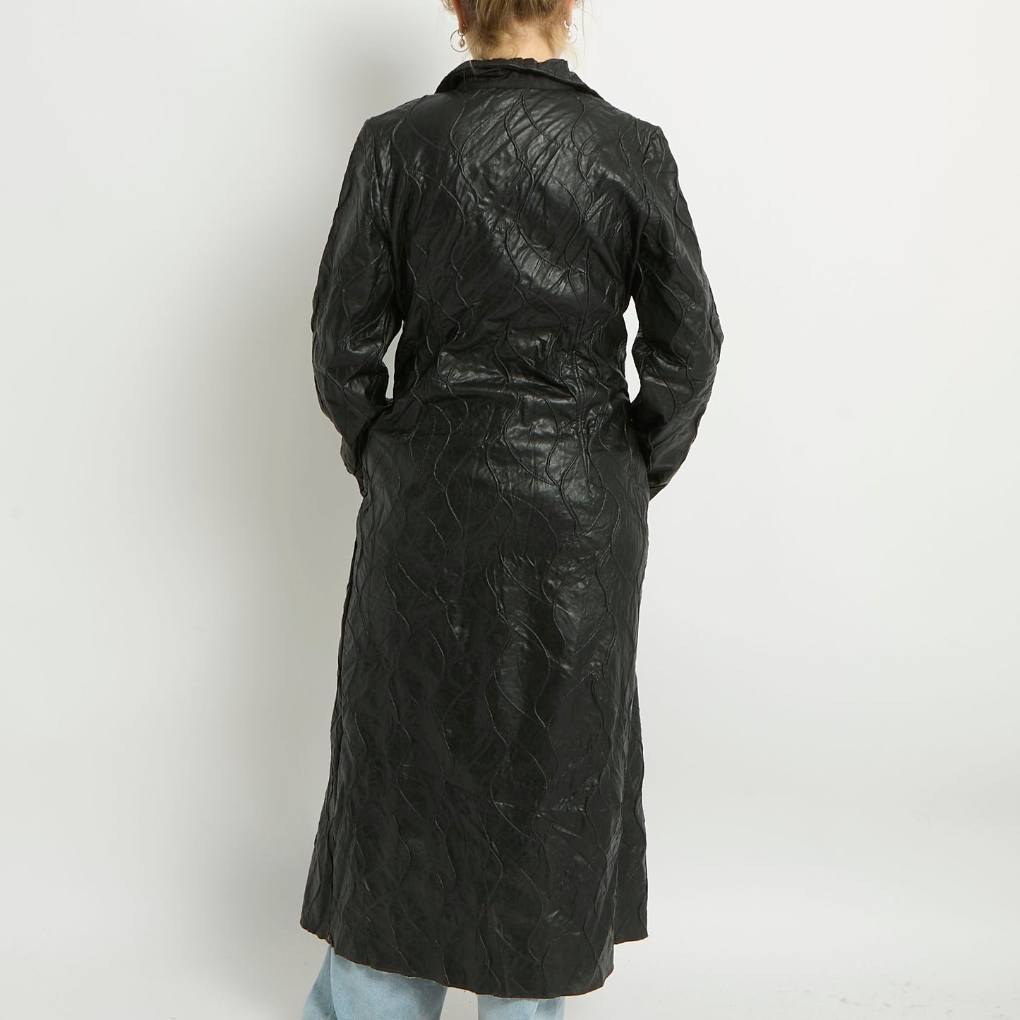 Leather Fur Lined Trench Coat - UK 8