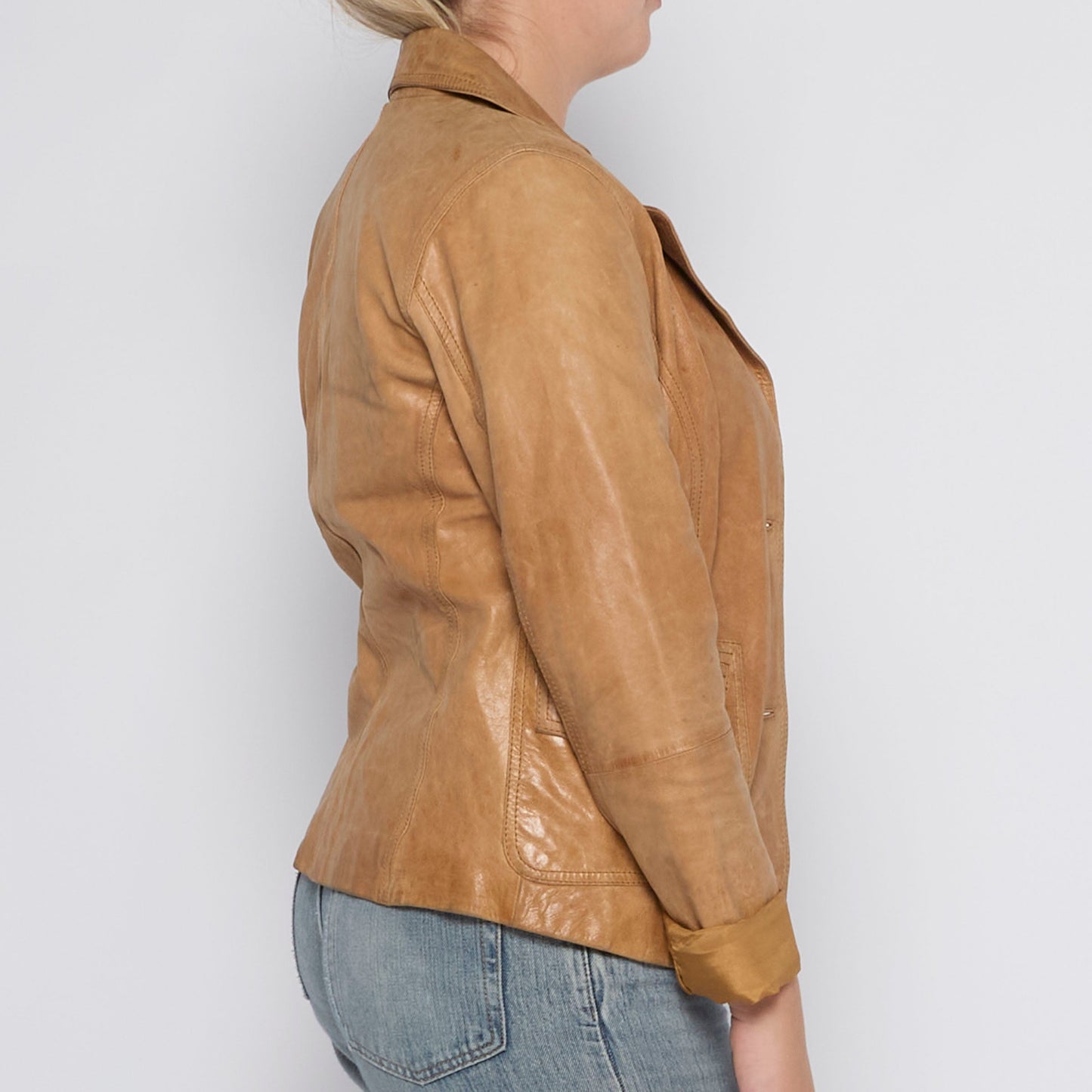 Leather Blazer Style Jacket - UK 8