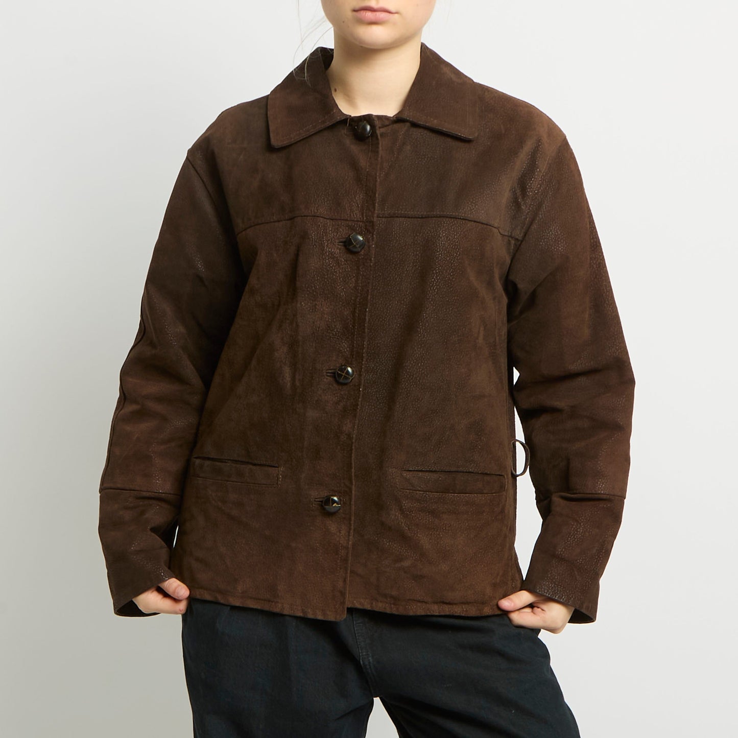 Faux Leather Chore Jacket - UK 8