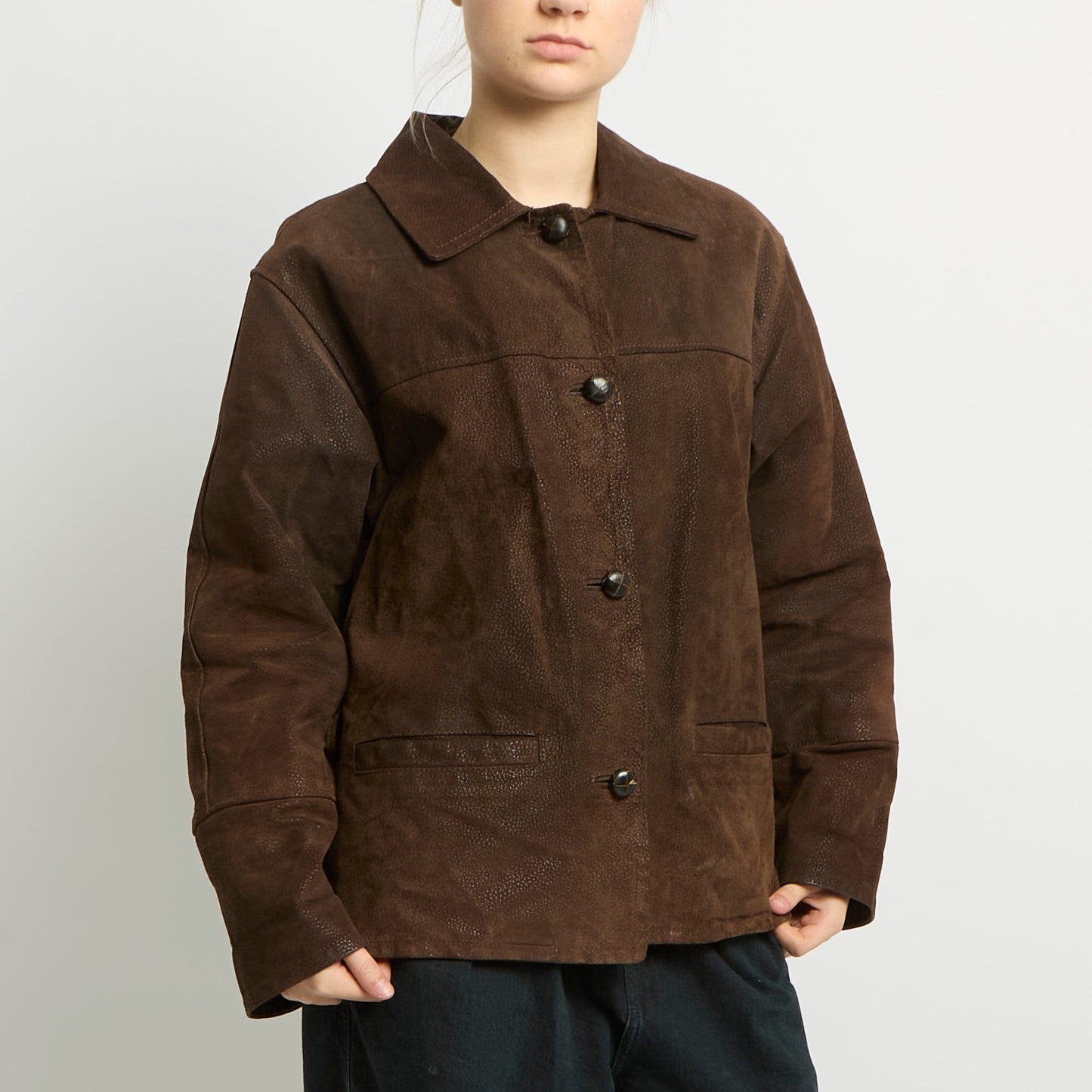 Faux Leather Chore Jacket - UK 8