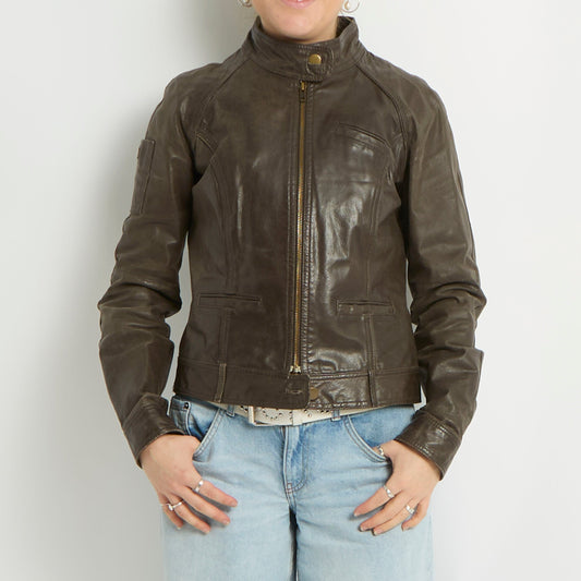 Leather Biker Jacket - UK 8