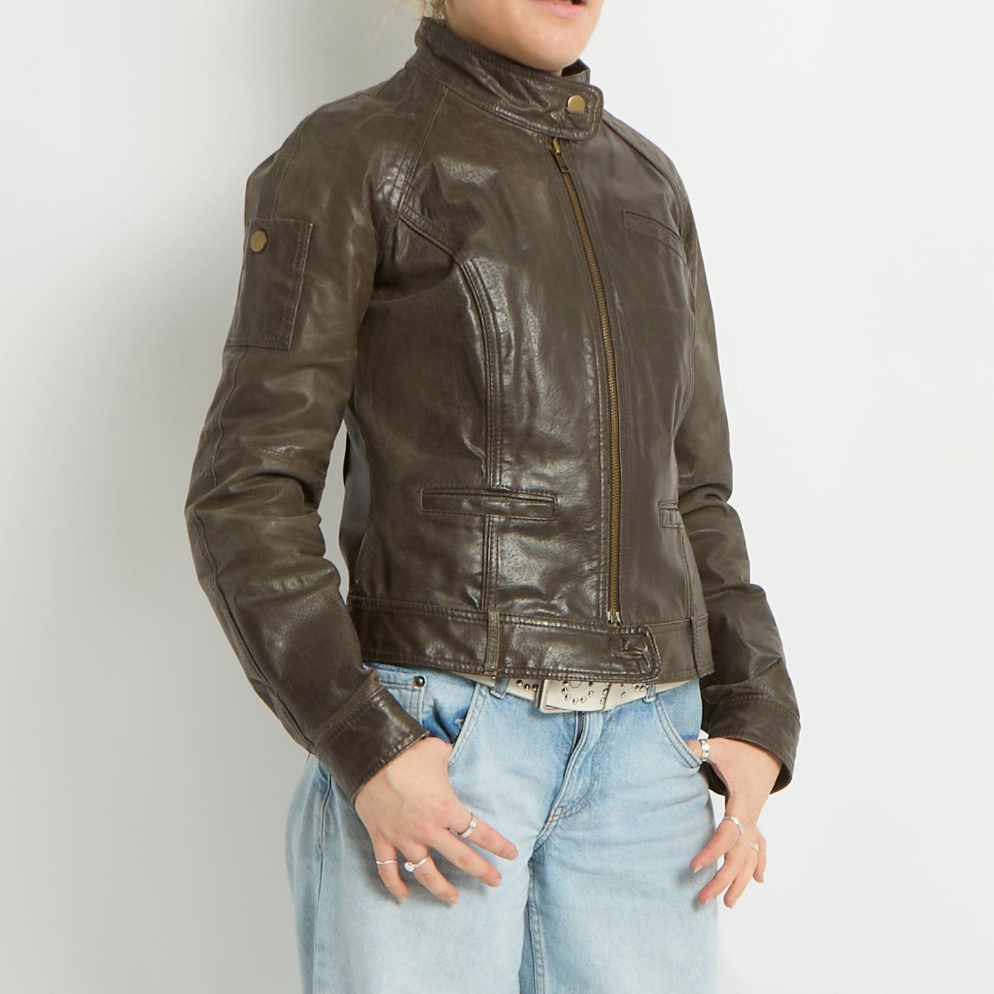 Leather Biker Jacket - UK 8