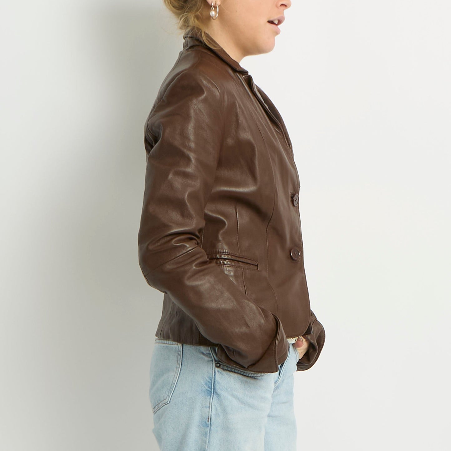 Leather Blazer Jacket - UK 8