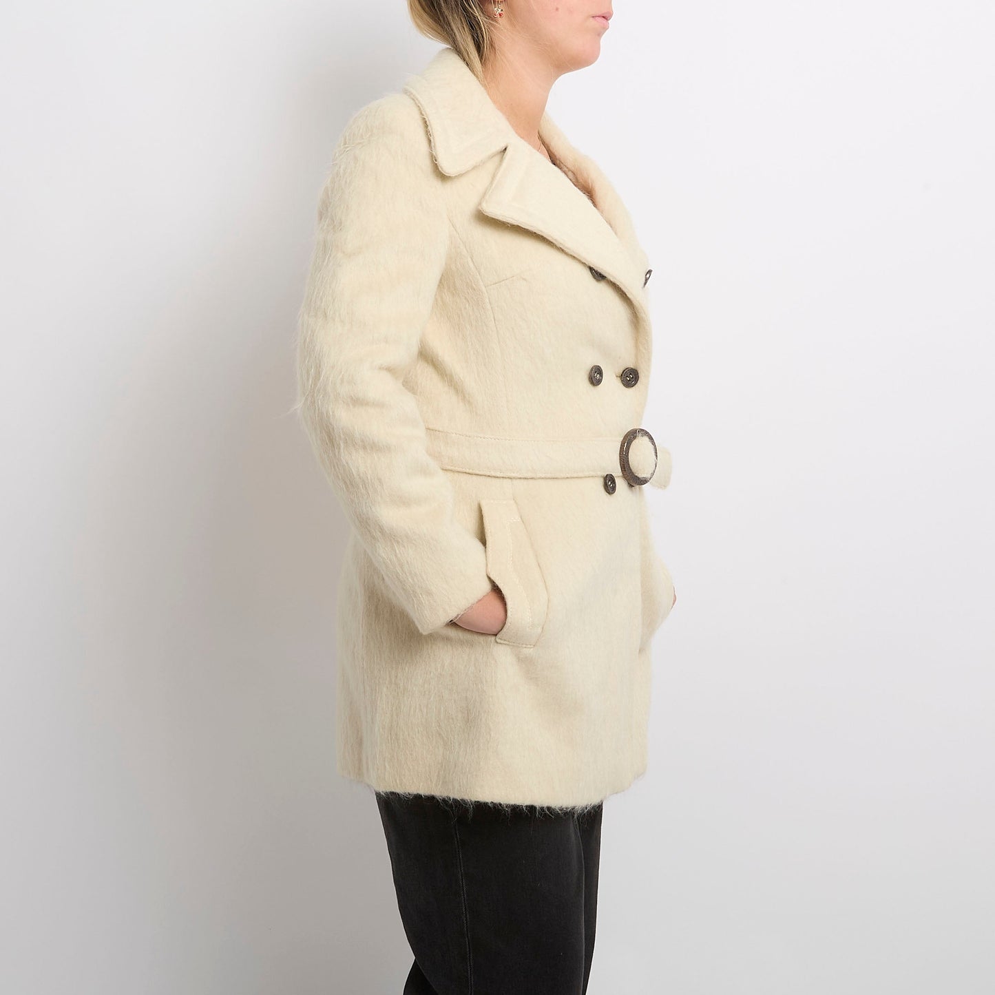 Wool Mix Double Breasted Jacket - UK 8