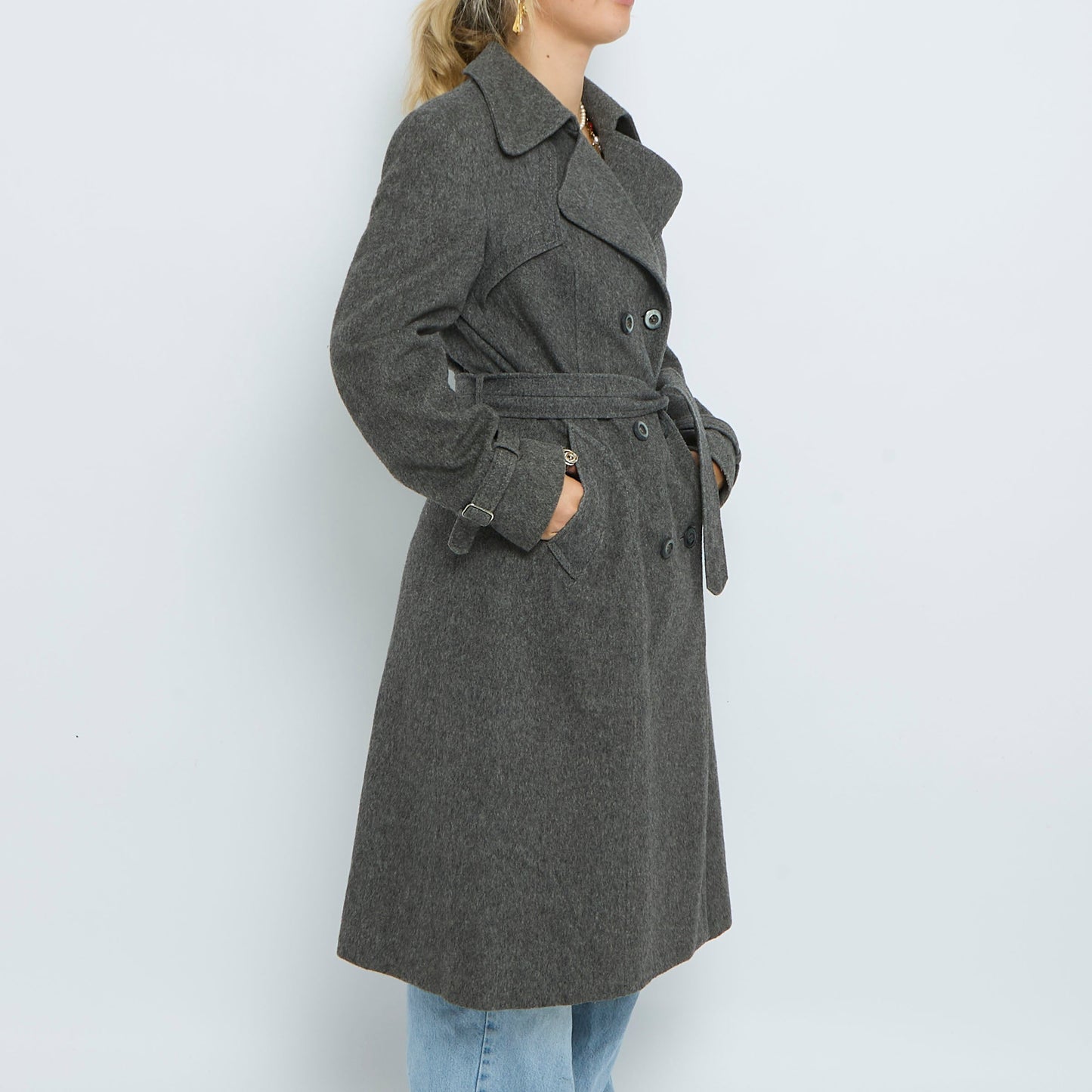 Belt  Cotton Double Breasted Trench Coat - UK 8