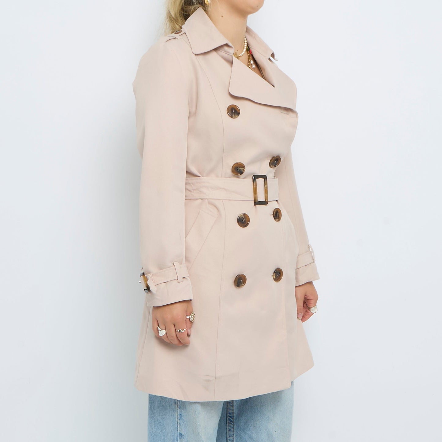 Belt  Double Breasted Trench Coat - UK 8