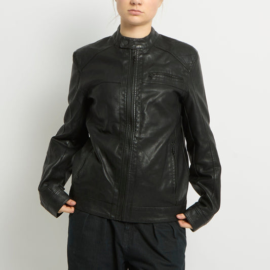 Leather Racer Jacket - UK 10