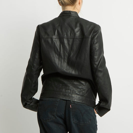 Leather Racer Jacket - UK 10