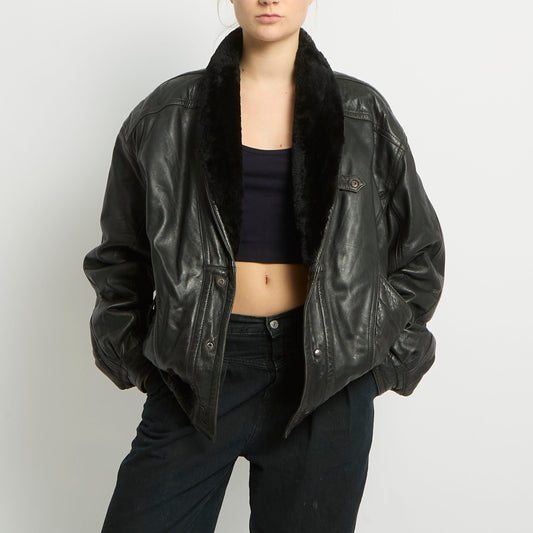 Fur Trim Aviator Jacket - UK 20