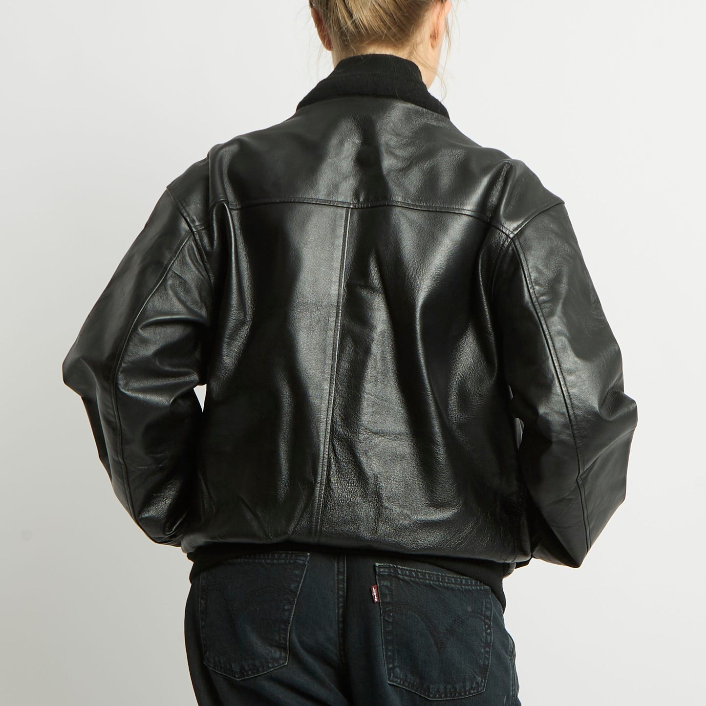 Leather Bomber Jacket - UK 18