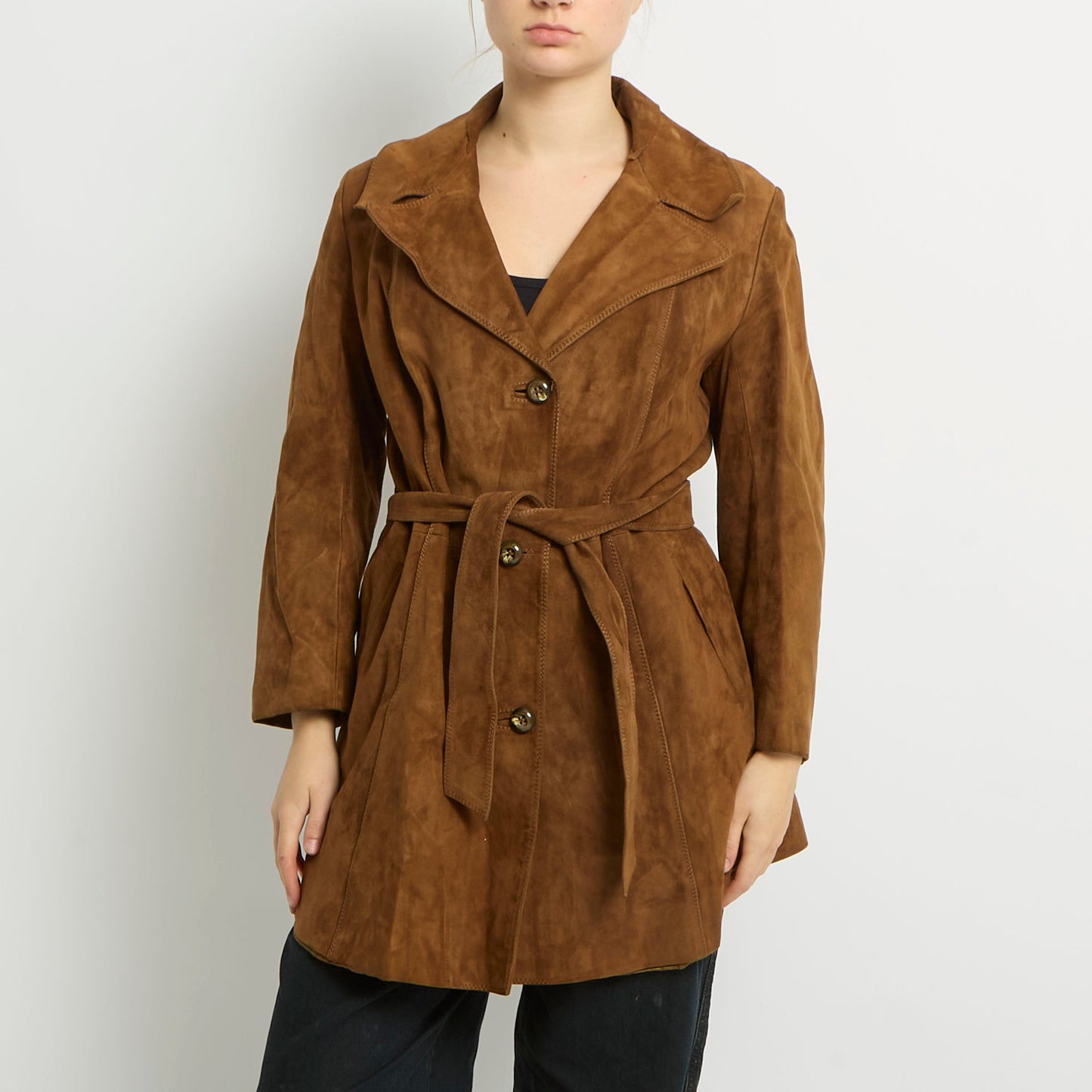 Suede Trench Coat - UK 12