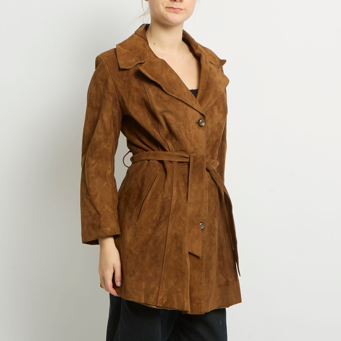 Suede Trench Coat - UK 12