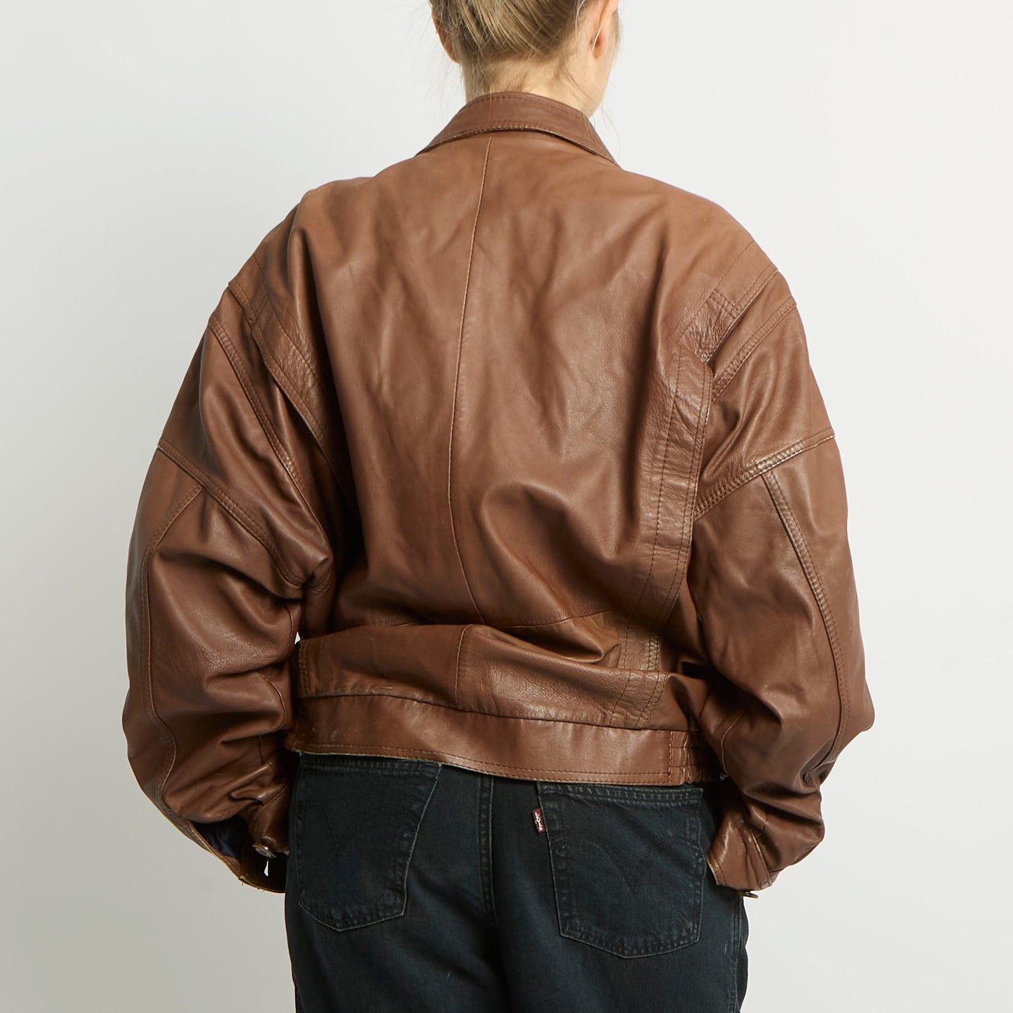 Leather Bomber Jacket - UK 18