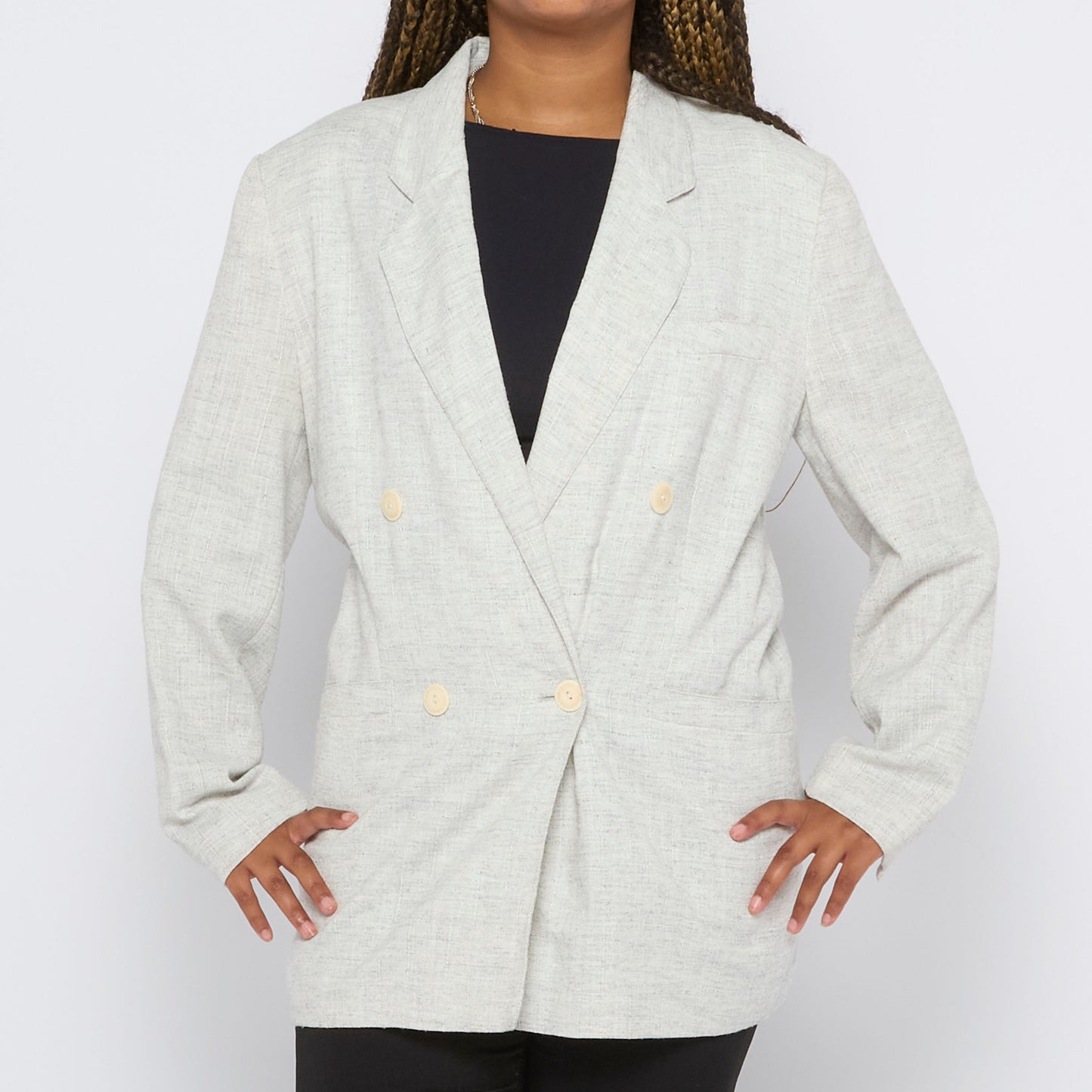 Woolen Oversized Blazer - L