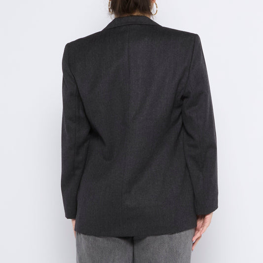 Wool Mix Tailored Blazer - L