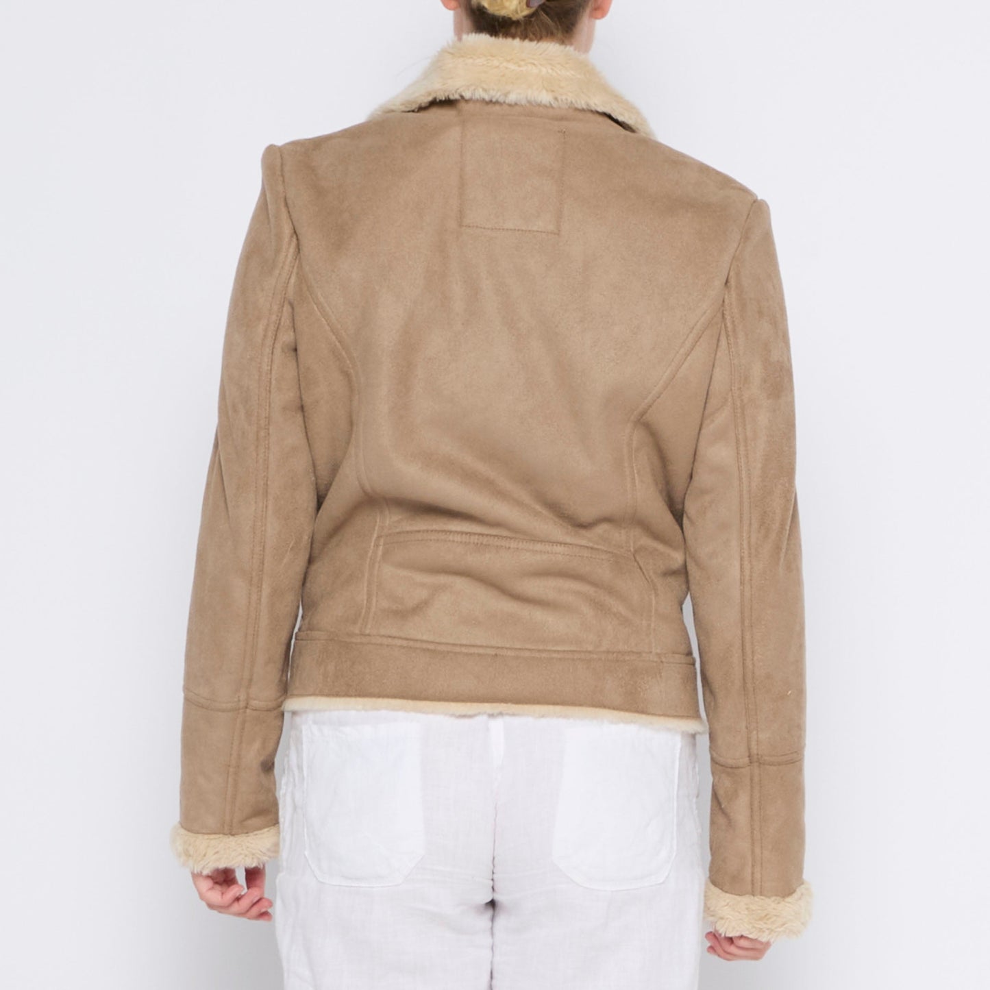 Faux Suede Side Zip Jacket - M