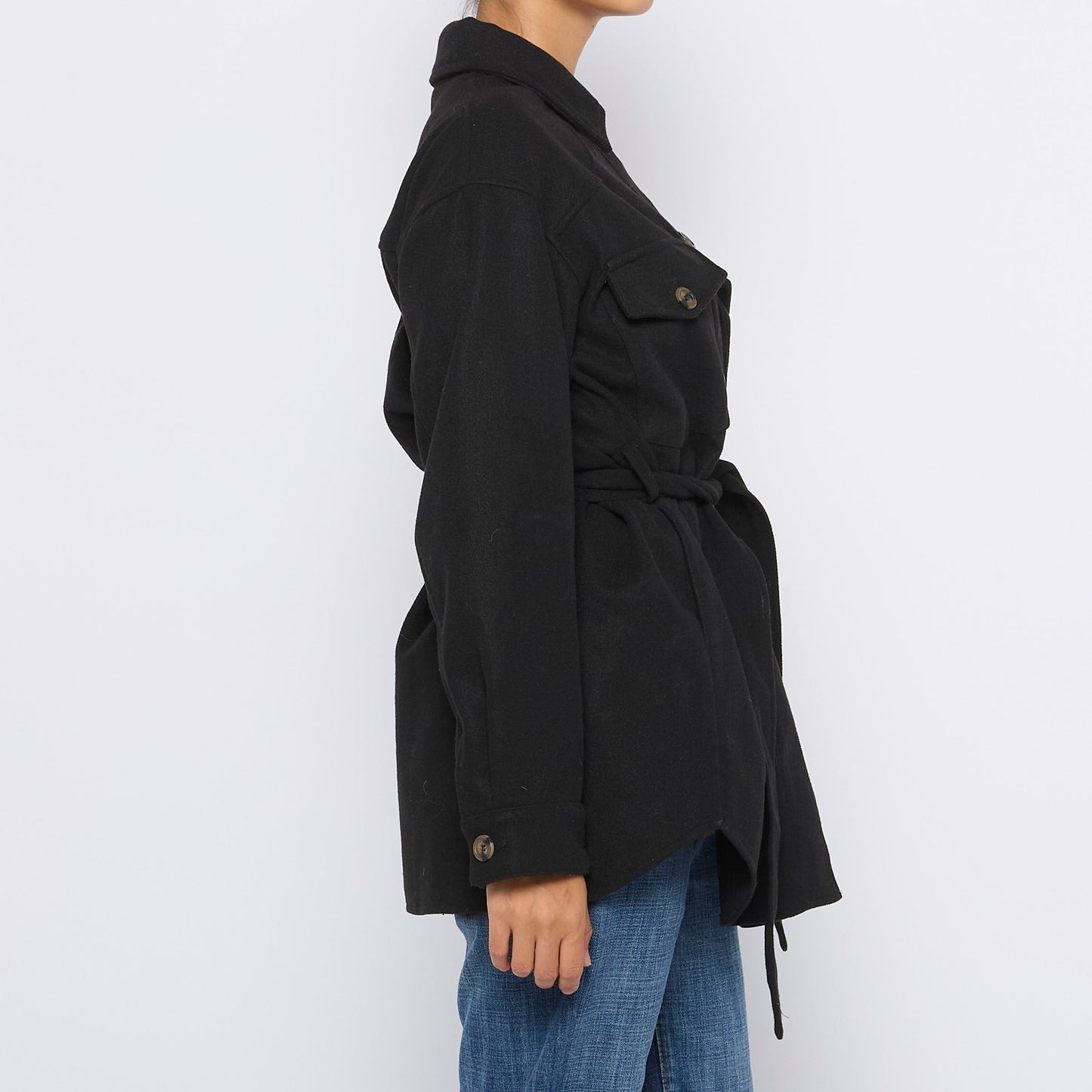 Zara Wool Mix Pocket  Belted Jacket  - M