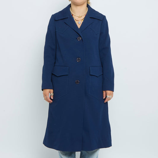 Betty Rose Lined Wool Trench Coat - M