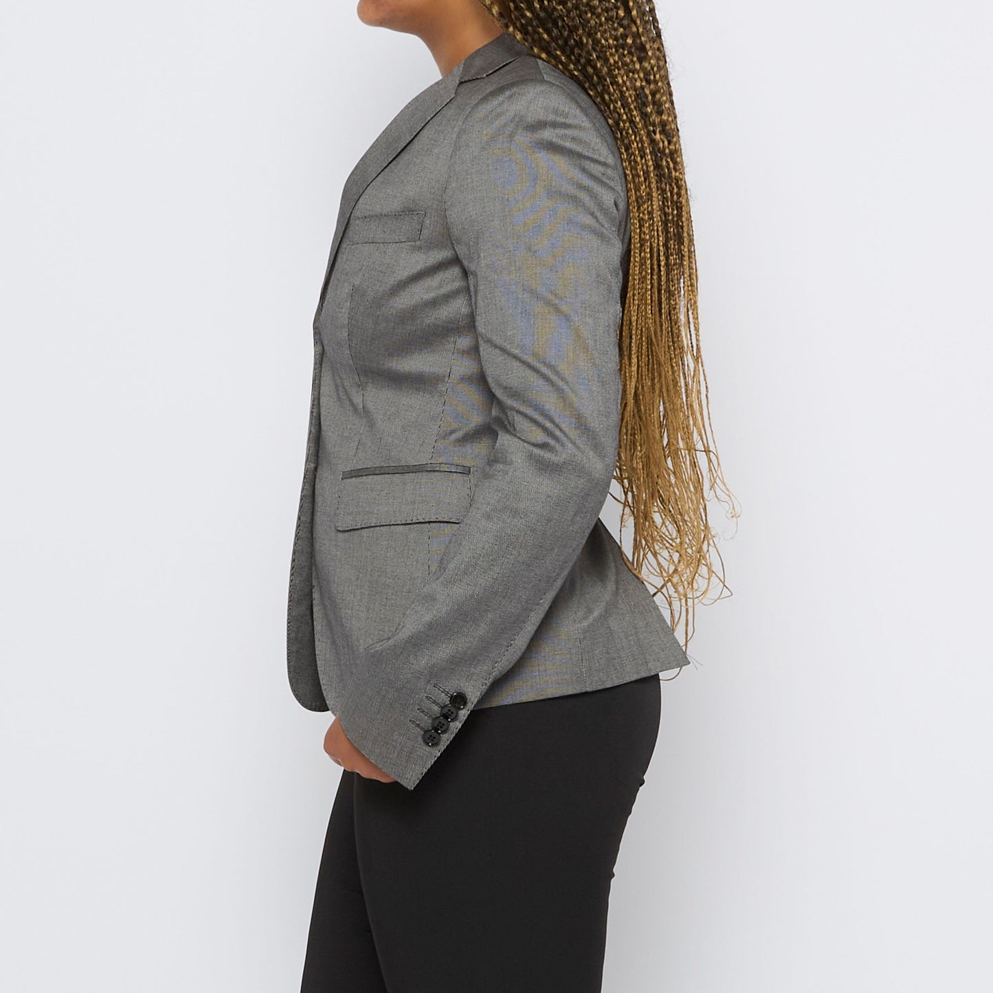 Buttoned Fitted Blazer - M