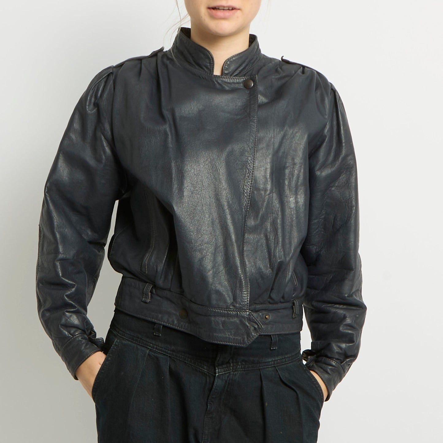 Leather Bomber Jacket - UK 10