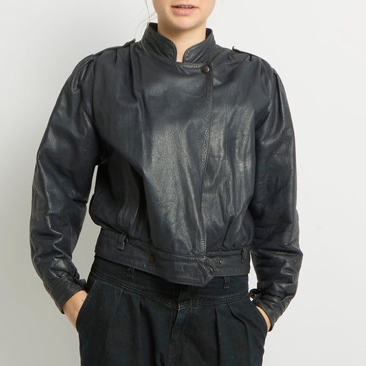 Leather Bomber Jacket - UK 10